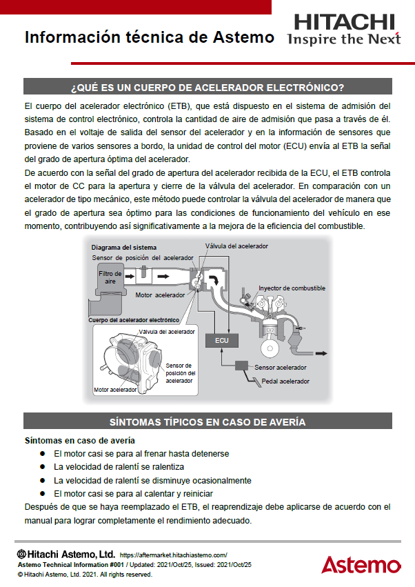 ¿QUÉ ES UN CUERPO DE ACELERADOR ELECTRÓNICO?