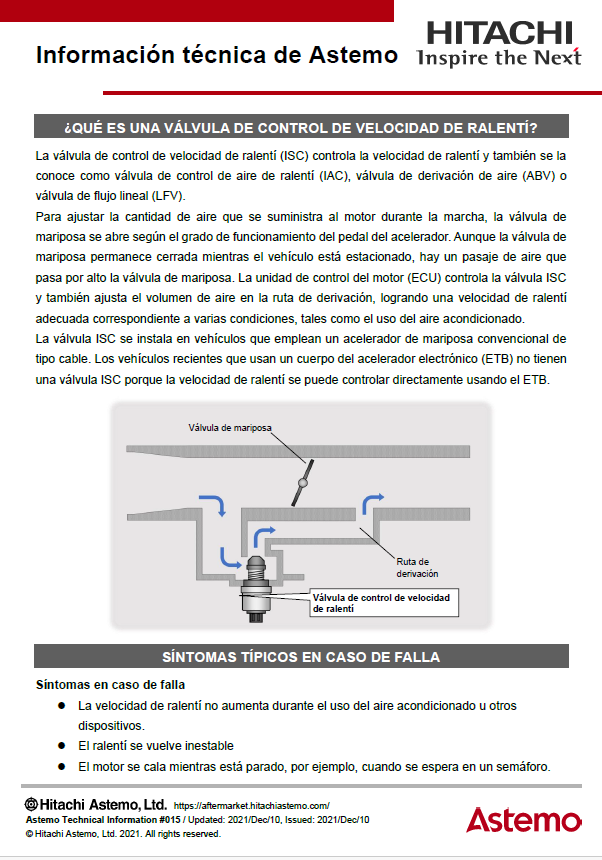 ¿QUÉ ES UNA VÁLVULA DE CONTROL DE VELOCIDAD DE RALENTÍ?