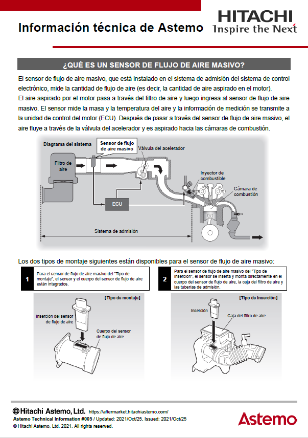 ¿QUÉ ES UN SENSOR DE FLUJO DE AIRE MASIVO?