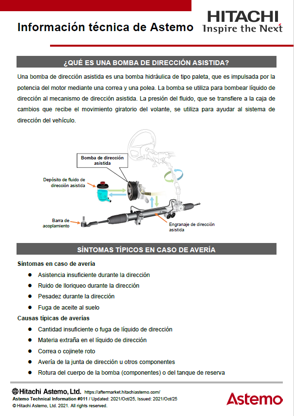 ¿QUÉ ES UNA BOMBA DE DIRECCIÓN ASISTIDA?