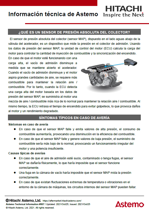 ¿QUÉ ES UN SENSOR DE PRESIÓN ABSOLUTA DEL COLECTOR?