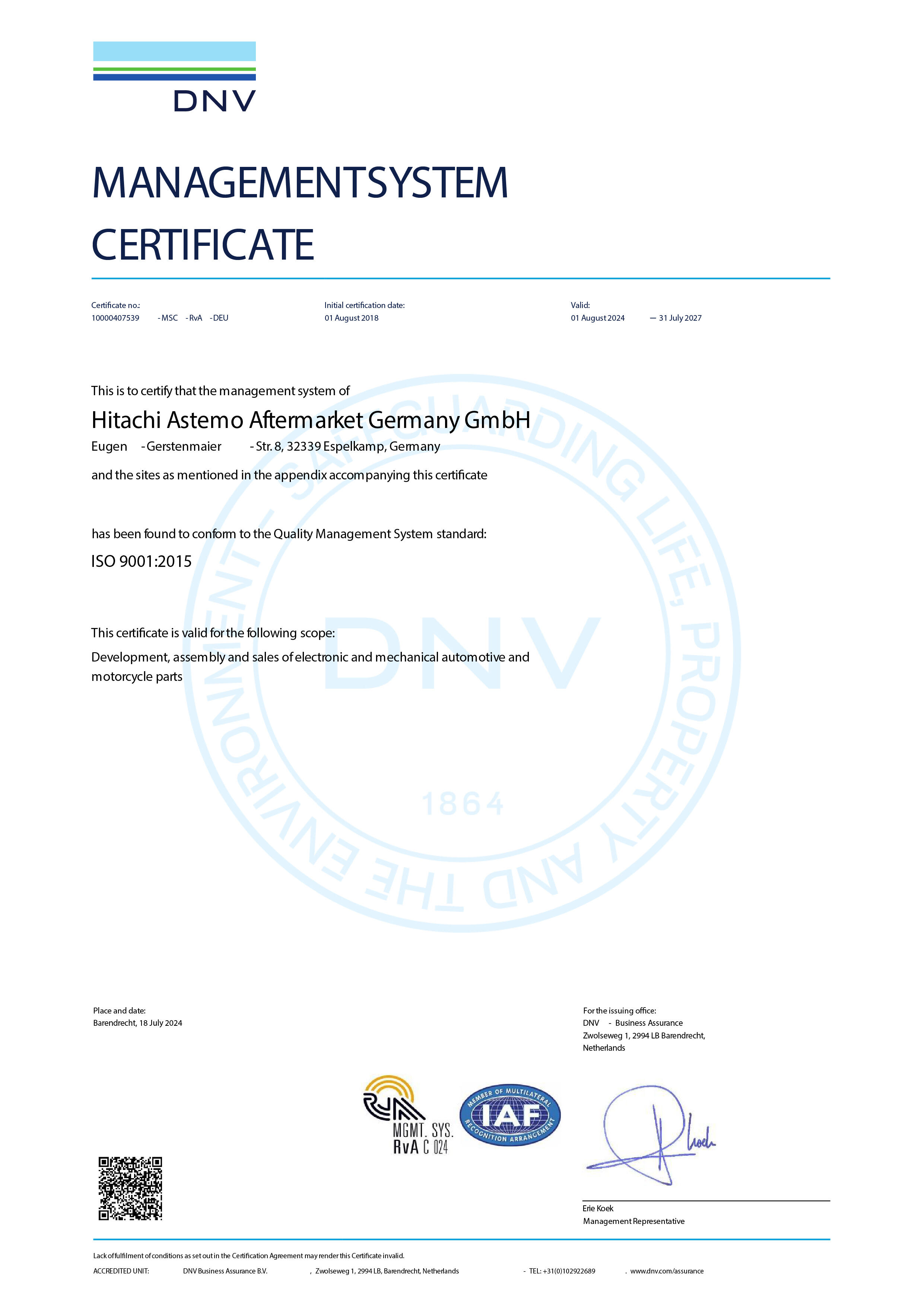 DIN EN ISO 9001:2015