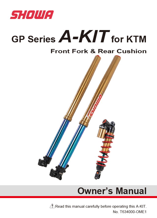 Owner's Manual - GP Series A-Kit for KTM (EN)